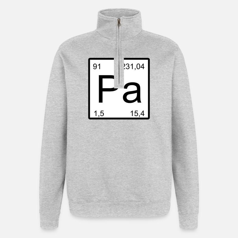 Protactinium Pa Element Typography - Quarter-Zip Sweatshirt - heather grey