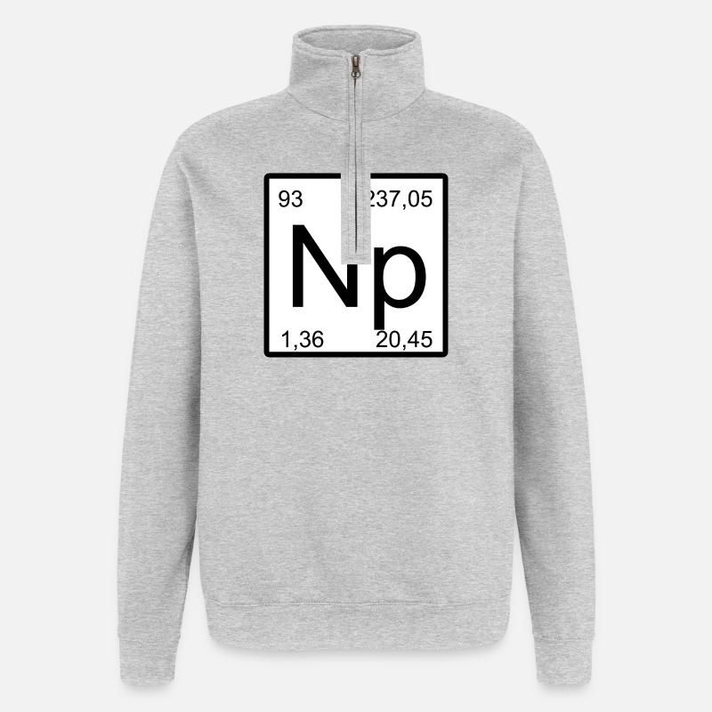 Neptunium Elementar Minimalkunst - Quarter-Zip-Sweatshirt - Grau meliert