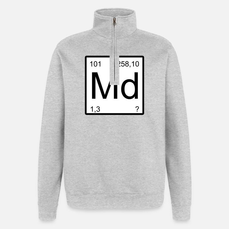 Md Mendelevium Element Monogram - Quarter-Zip Sweatshirt - heather grey