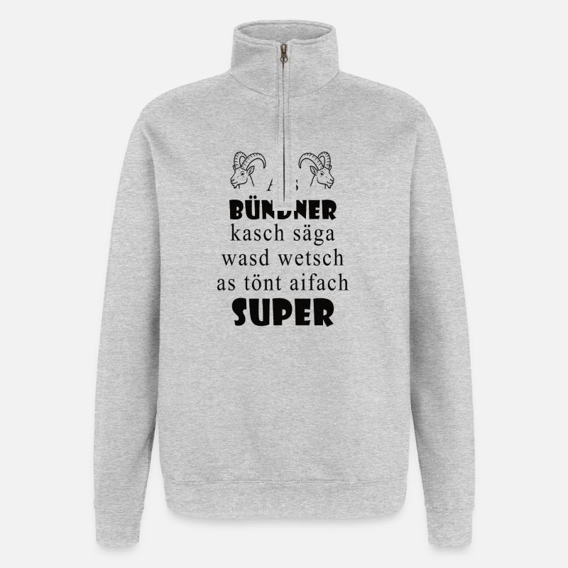 Graubünden dialect Super expression - Quarter-Zip Sweatshirt - heather grey