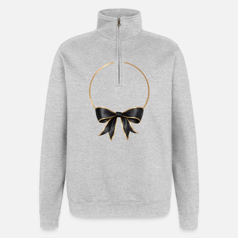 Arc Cercle Or Noir - Sweat à zip 1/4 - gris chiné