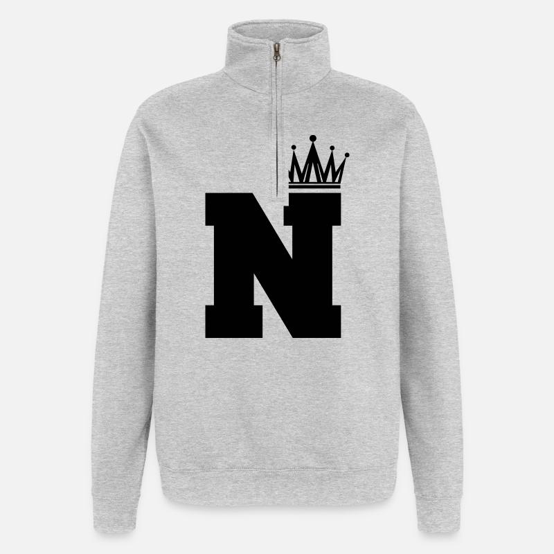 N Krone - Quarter-Zip-Sweatshirt - Grau meliert