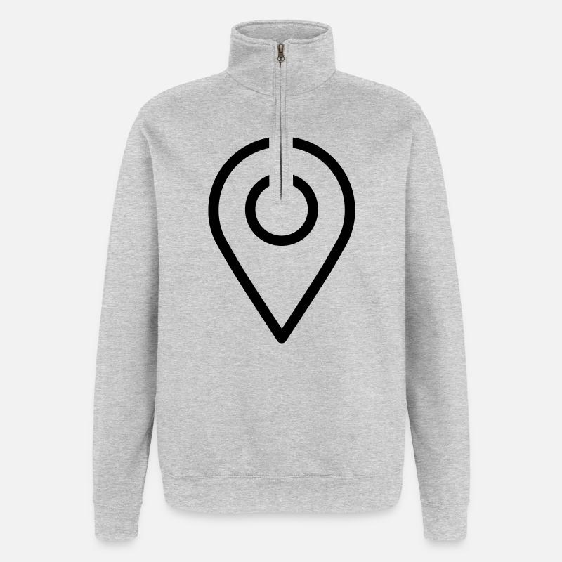 Lokalisierung - Quarter-Zip-Sweatshirt - Grau meliert