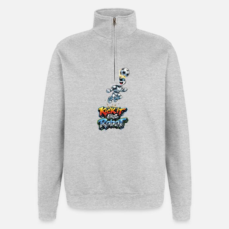 Header Robot - Quarter-Zip Sweatshirt - heather grey