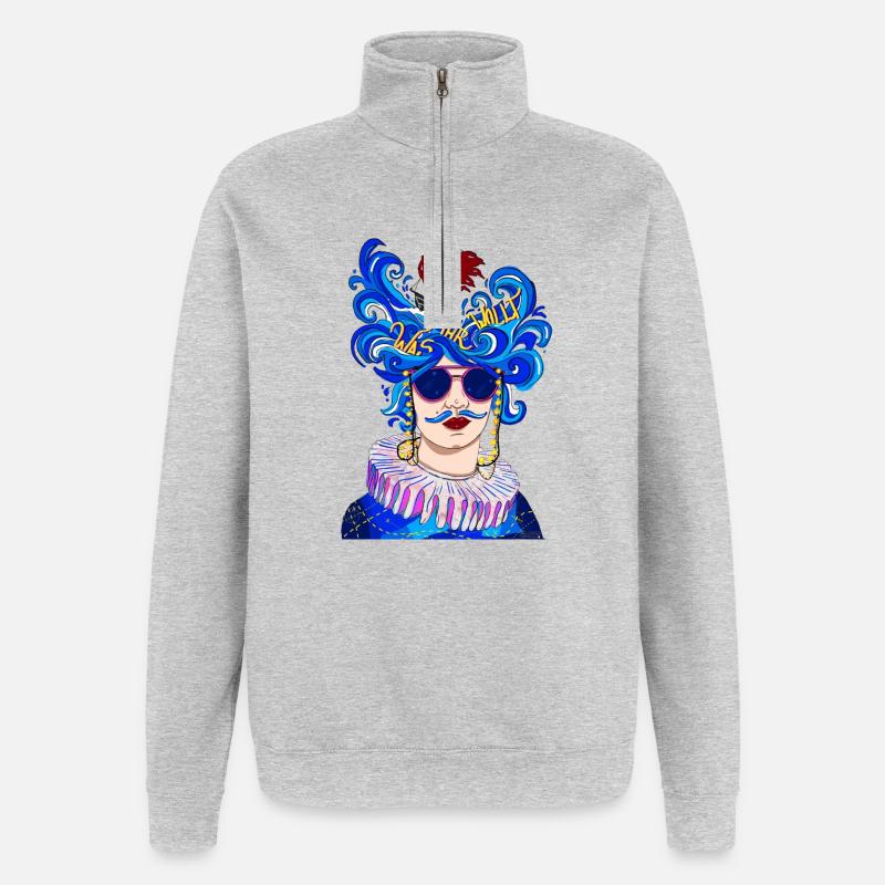 Ce que tu veux - Sweat à zip 1/4 - gris chiné