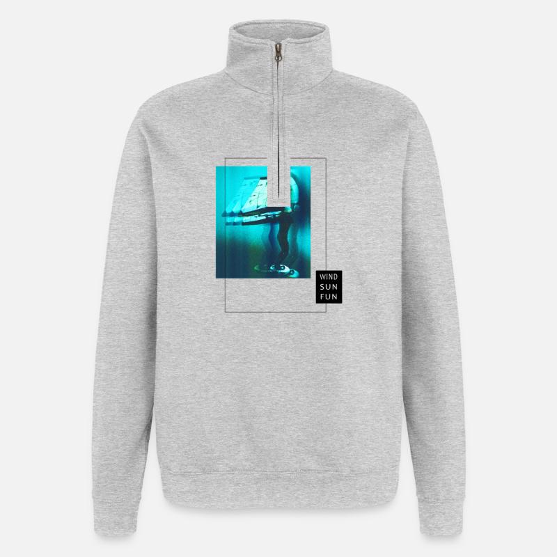 Wind SunFun Neon Drift - Quarter-Zip-Sweatshirt - Grau meliert