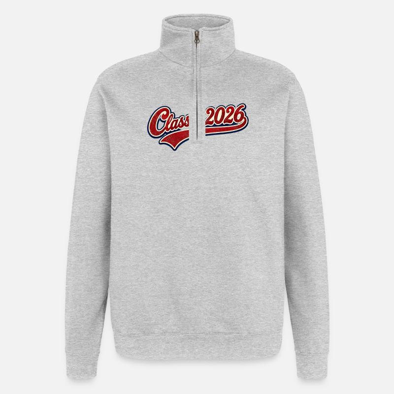 Class 2026 Retro Script - Quarter-Zip Sweatshirt - heather grey