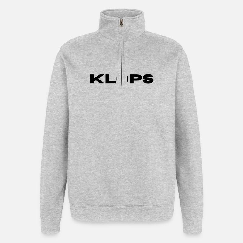 Klops - Hier ist der Name Programm - Quarter-Zip-Sweatshirt - Grau meliert