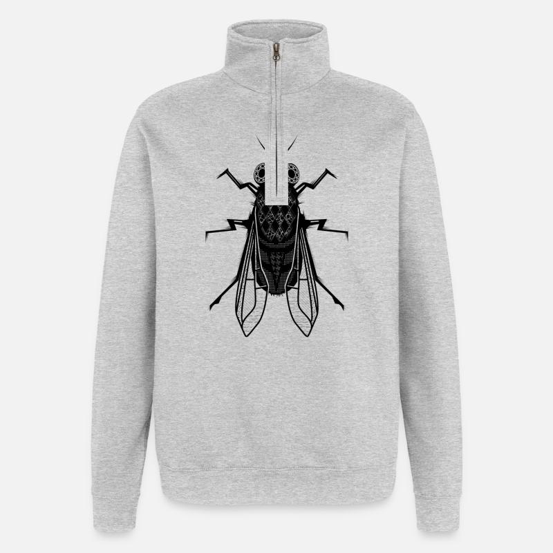 Eine Stubenfliege - Quarter-Zip-Sweatshirt - Grau meliert