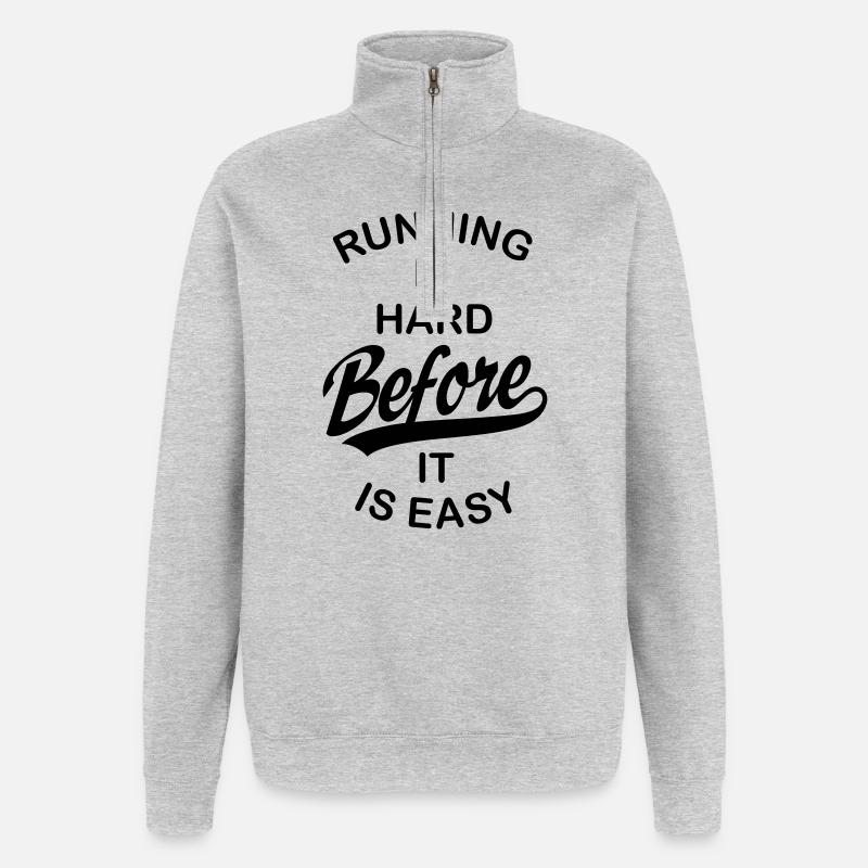 run - Quarter-Zip Sweatshirt - heather grey