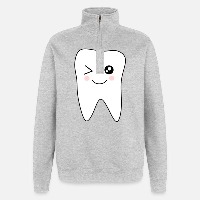 Tooth, Teeth, Dentist Gift - Quarter-Zip Sweatshirt - heather grey