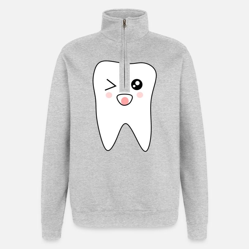 Tooth, Teeth, Dentist Gift - Quarter-Zip Sweatshirt - heather grey