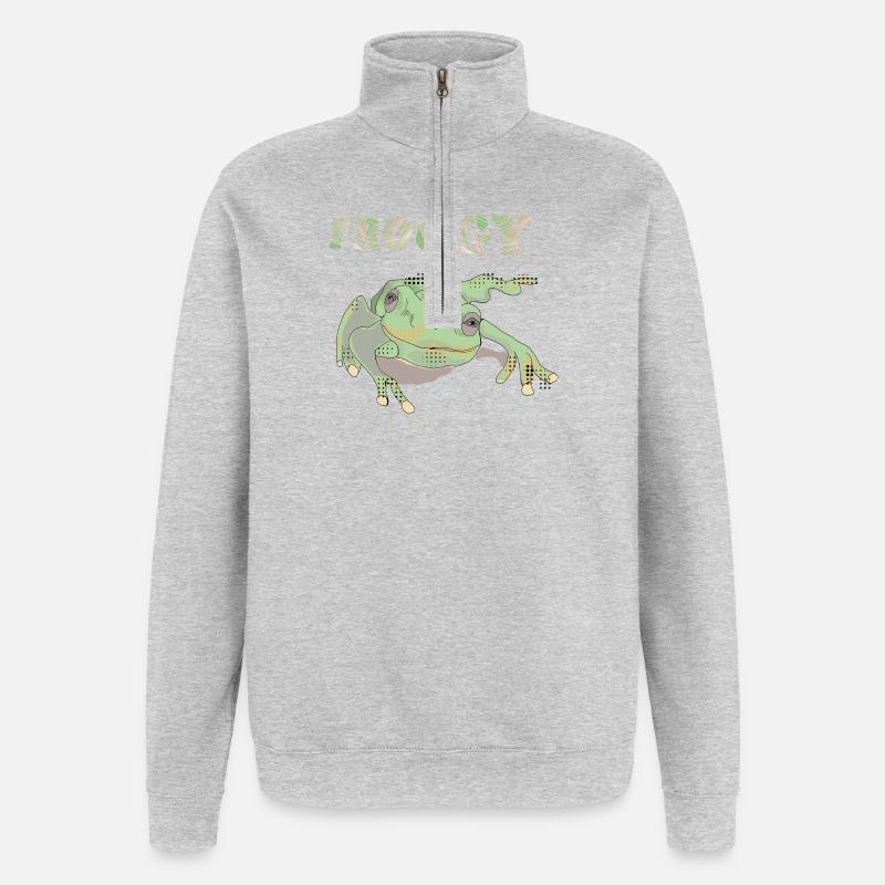 Froggie - Sweat à zip 1/4 - gris chiné