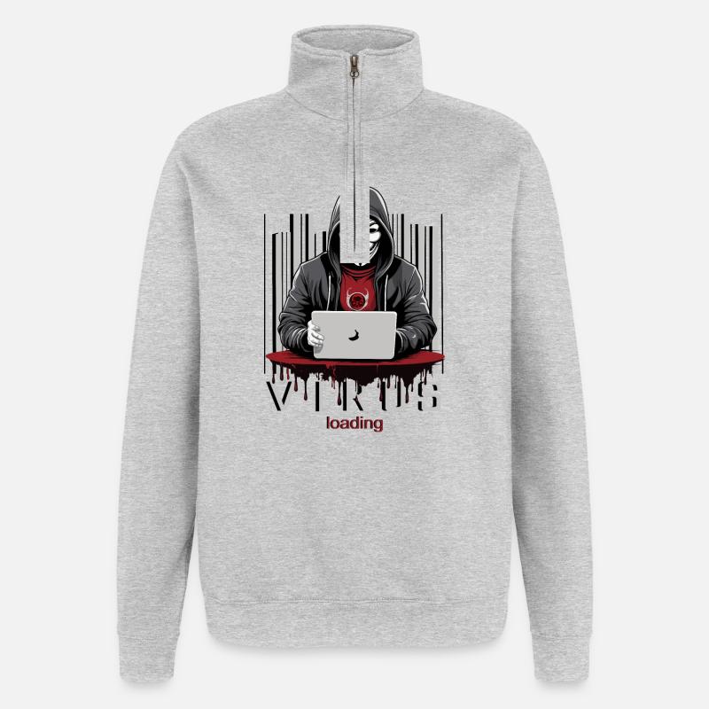 Anonymous Hacker - Quarter-Zip Sweatshirt - heather grey