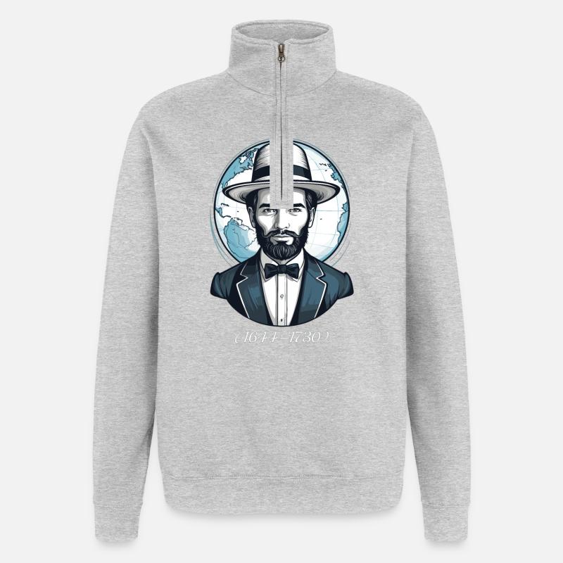 Amisch Mann - Quarter-Zip-Sweatshirt - Grau meliert