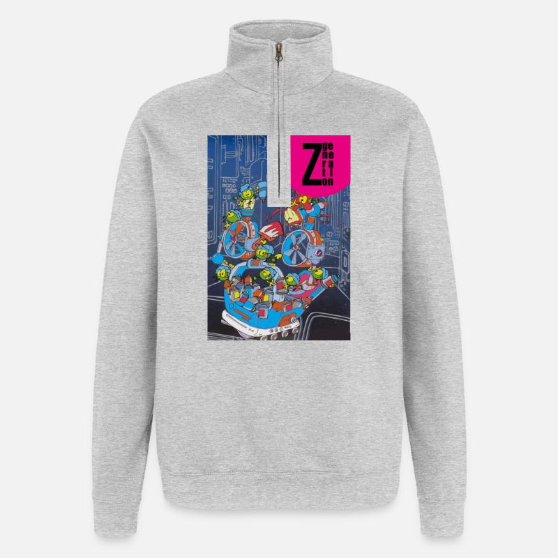 Zgénération 3 - Sweat à zip 1/4 - gris chiné