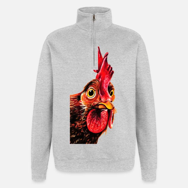 Coq Herbert - Sweat à zip 1/4 - gris chiné