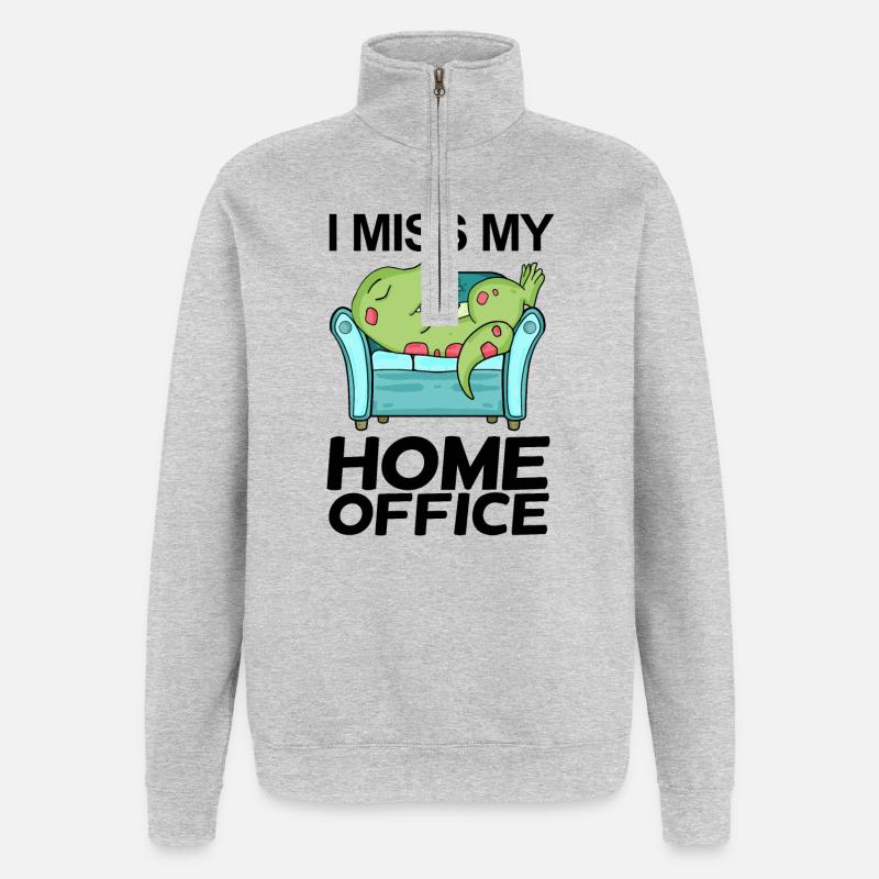 Home Office - Quarter-Zip-Sweatshirt - Grau meliert