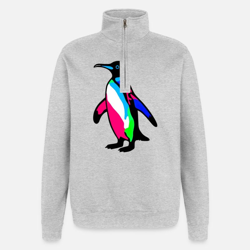 Pinguin - Quarter-Zip-Sweatshirt - Grau meliert
