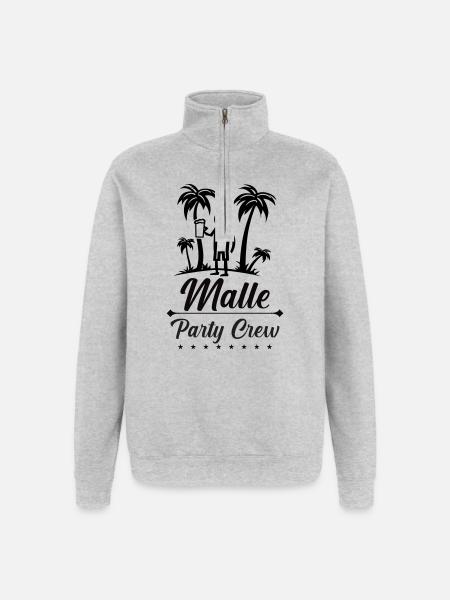 Malle Party Crew Design - Quarter-Zip Sweatshirt - heather grey