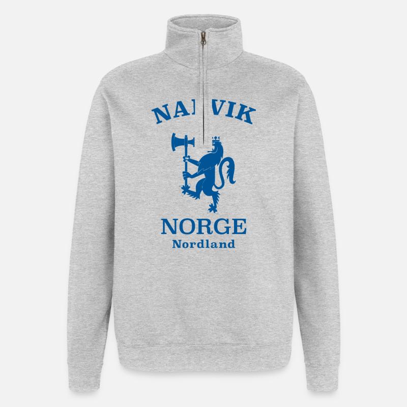 Narvik Norway Norwegen - Quarter-Zip-Sweatshirt - Grau meliert