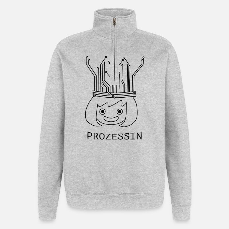Processus avec Tech Crown - Sweat à zip 1/4 - gris chiné
