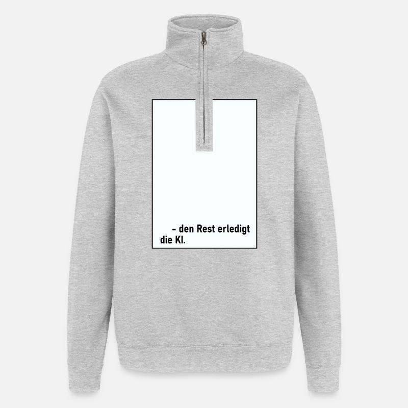 Rest KI - Quarter-Zip-Sweatshirt - Grau meliert