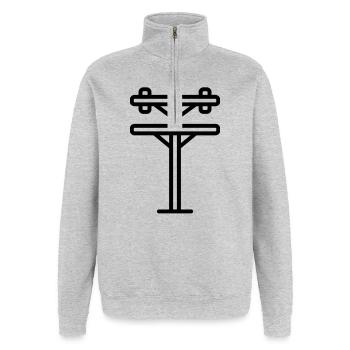 Strommast - Quarter-Zip-Sweatshirt - Grau meliert - Vorne - AI Model Female 172 light (172cm) & AI Model Male 178 dark (178cm)