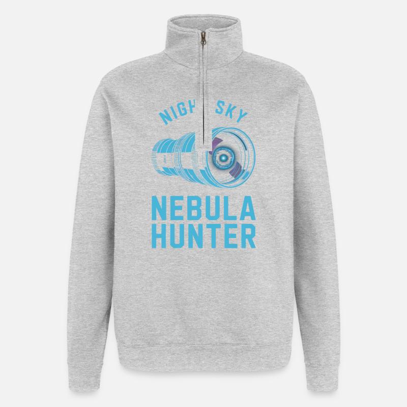 Télescope du ciel nocturne Nebula Hunter - Sweat à zip 1/4 - gris chiné