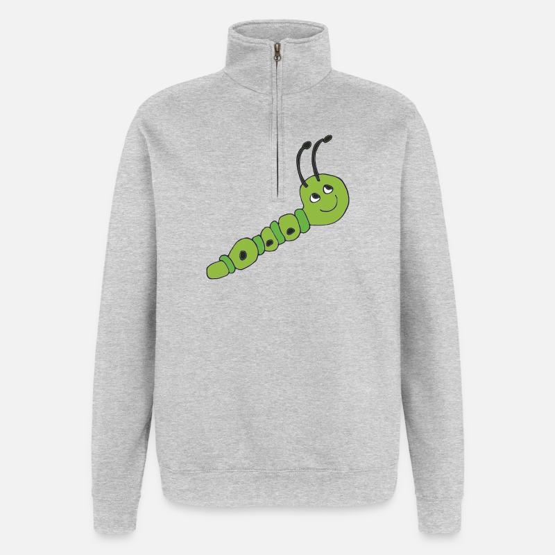 raupe - Quarter-Zip-Sweatshirt - Grau meliert
