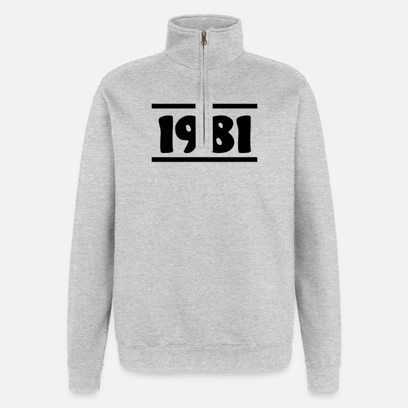 1981 Anniversaire 1981 - Sweat à zip 1/4 - gris chiné