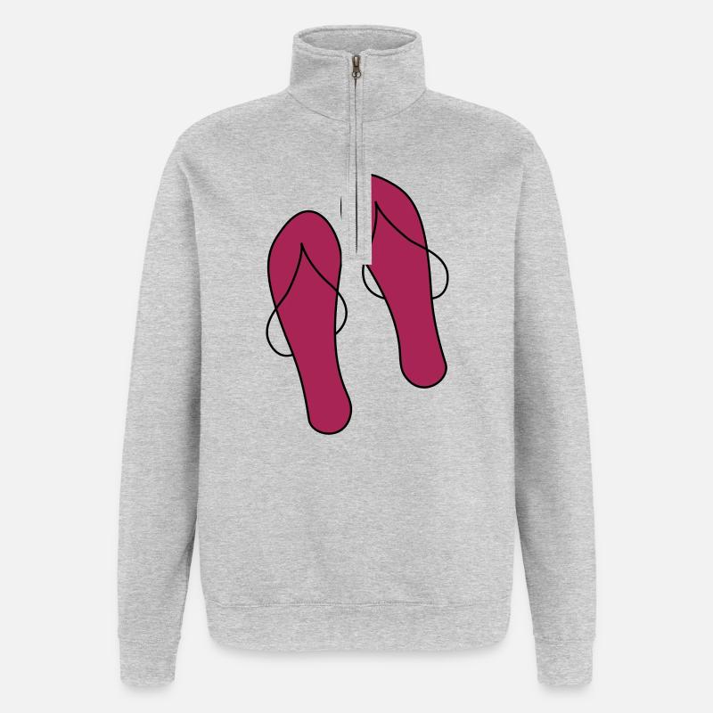 flip flops - Quarter-Zip Sweatshirt - heather grey