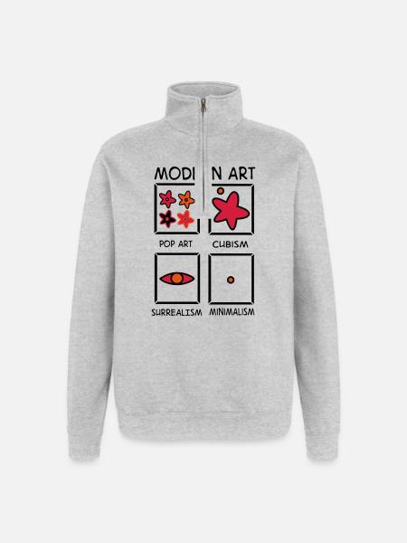 2541614 122757476 Kunst - Quarter-Zip-Sweatshirt - Grau meliert