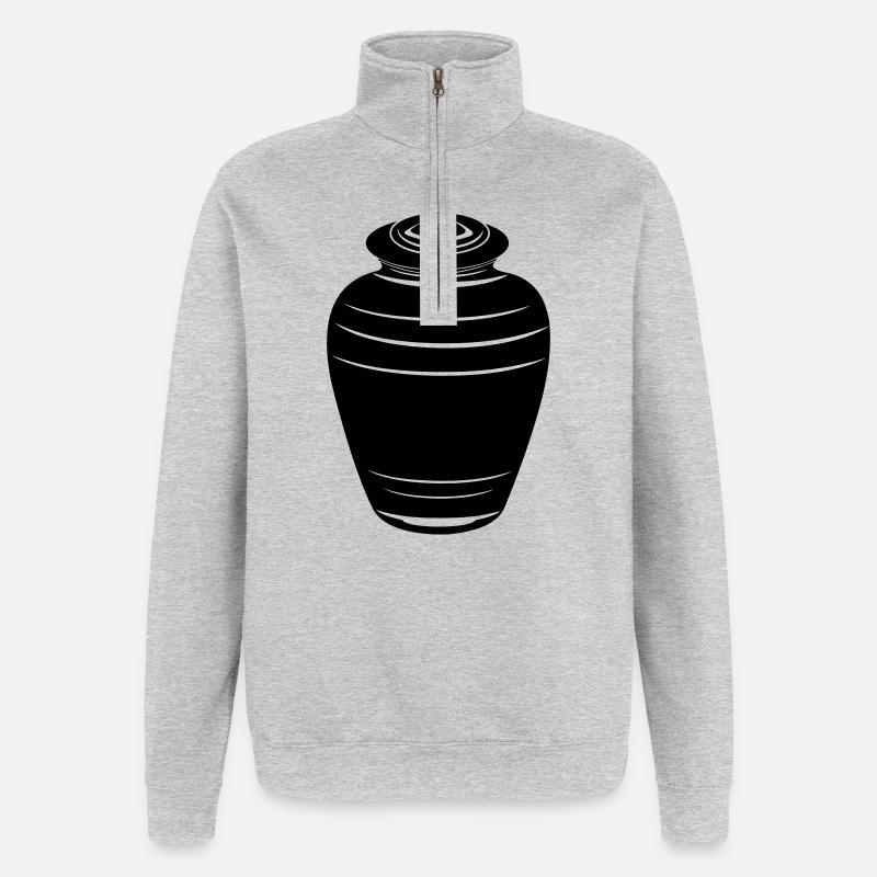 Cendres d’urne - Sweat à zip 1/4 - gris chiné