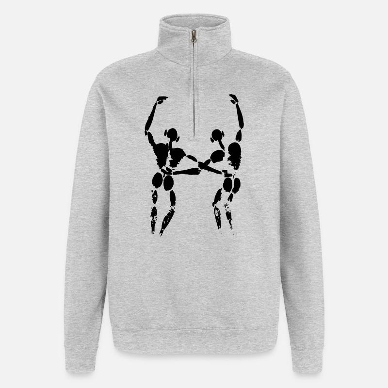 Zwei Freunde - Quarter-Zip-Sweatshirt - Grau meliert
