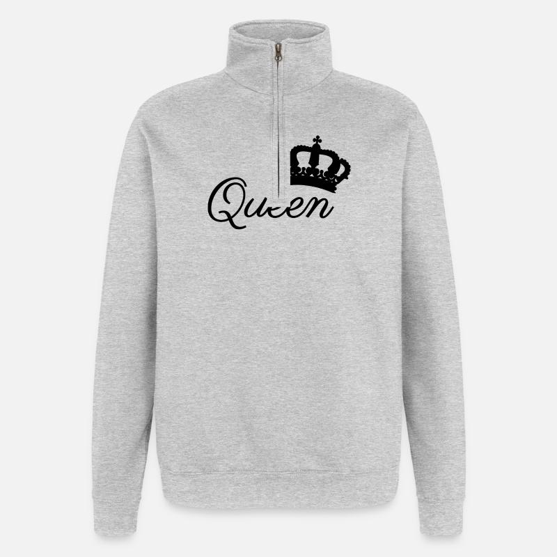 Krone der Königin - Quarter-Zip-Sweatshirt - Grau meliert