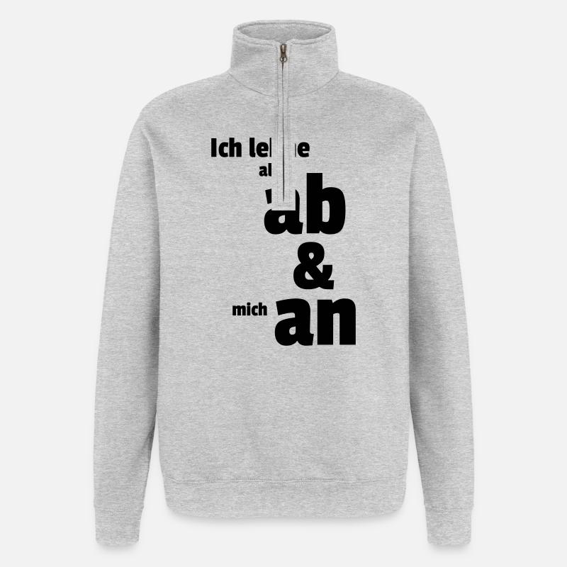 Ab und an - Quarter-Zip-Sweatshirt - Grau meliert