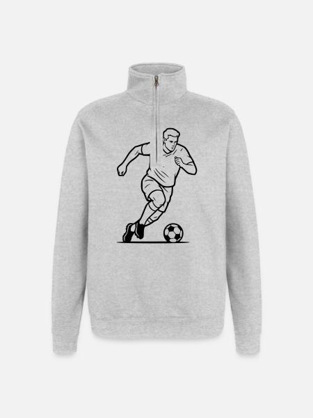 Soccer Player Shot Goal Scorer Vector - Quarter-Zip Sweatshirt - heather grey