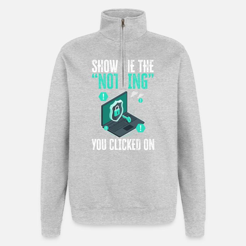 Sjov cybersikkerhed IT Support IT Security Network - Sweatshirt med 1/4 lynlås - grå meleret