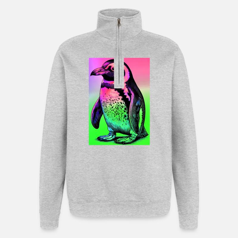Pinguin - Quarter-Zip-Sweatshirt - Grau meliert