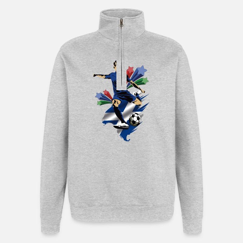 Escocia - Écosse - Drapeaux - Sweat à zip 1/4 - gris chiné