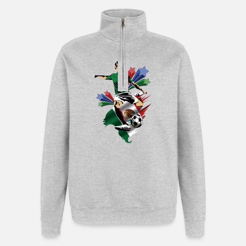 Mexico - Mexico - Flags - Quarter-Zip Sweatshirt - heather grey