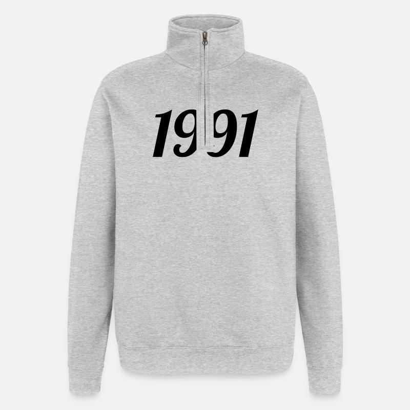 1991 - Sweat à zip 1/4 - gris chiné