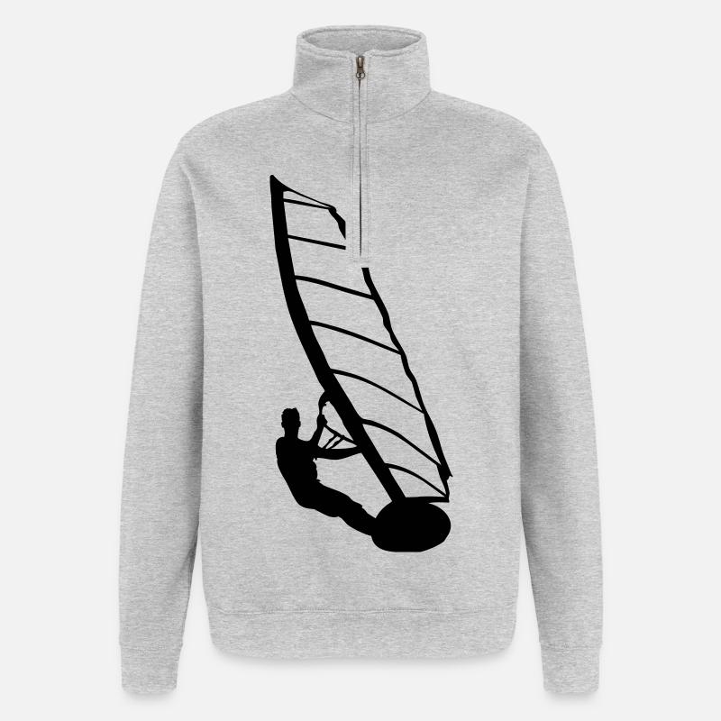 Windsurfer - Quarter-Zip Sweatshirt - heather grey