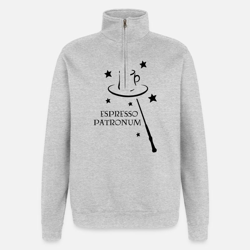 2541614 131015738 Espresso - Sweat à zip 1/4 - gris chiné