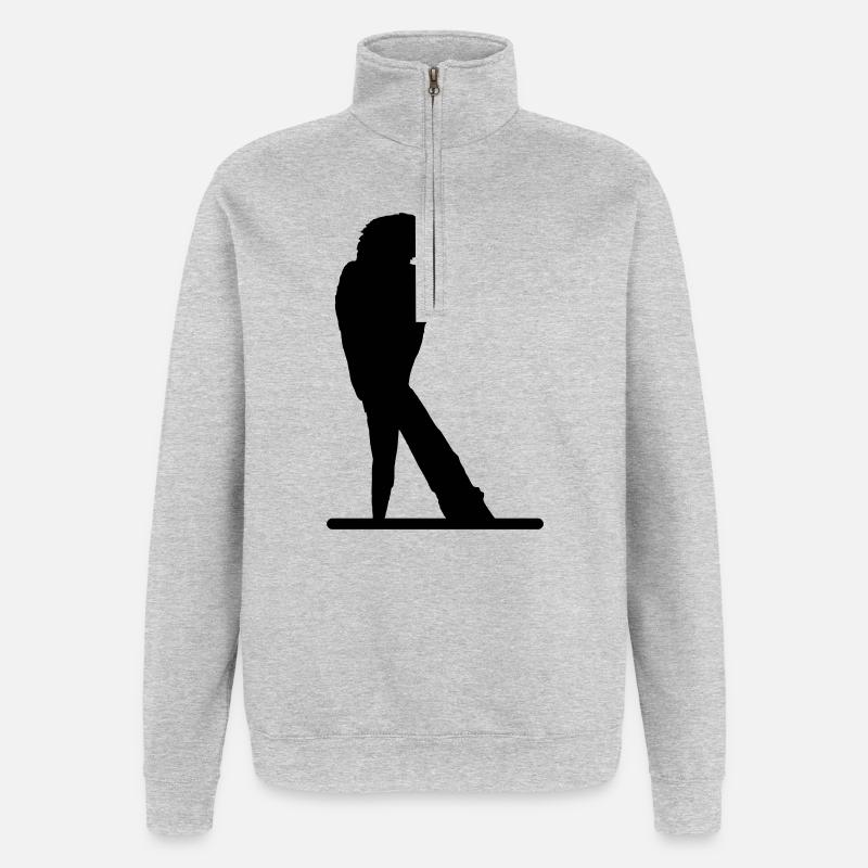 Perroquet - Sweat à zip 1/4 - gris chiné