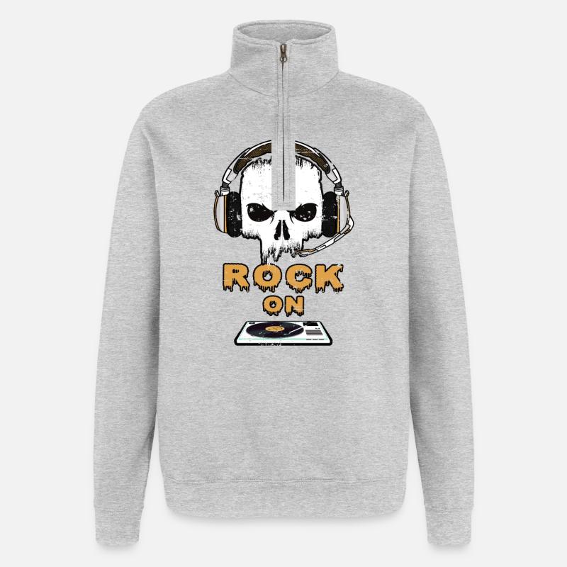 Rock Music On - Quarter-Zip Sweatshirt - heather grey