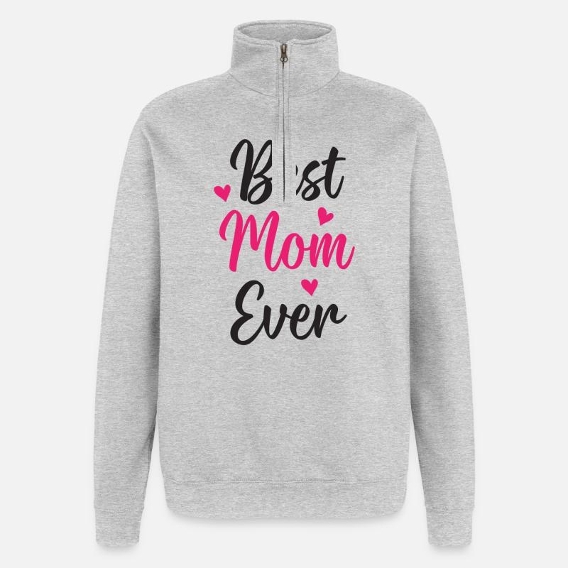 Beste Mutter aller Zeiten - Quarter-Zip-Sweatshirt - Grau meliert