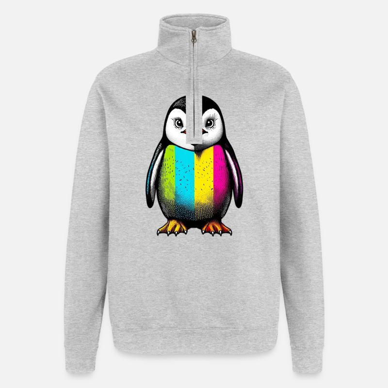 Penguin - Quarter-Zip Sweatshirt - heather grey