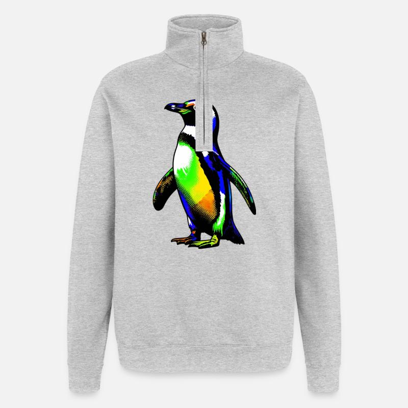 Pinguin - Quarter-Zip-Sweatshirt - Grau meliert